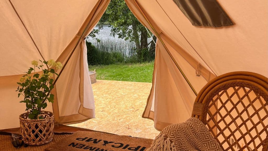Fårup Sø Camping - A cozy view from a glamping tent